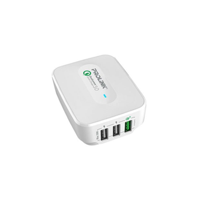 Picture of PROLiNK 3-Port 25W Travel Wall Charger with IntelliSense / 1x QC3.0 /2x USB / LED (PTC32501)